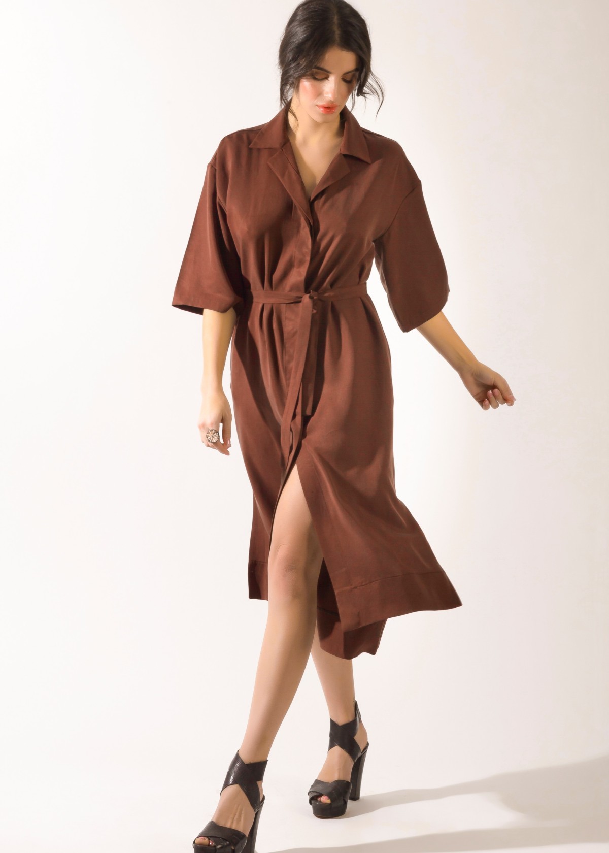 SIRENE EGEENNE dress  Melite BROWN