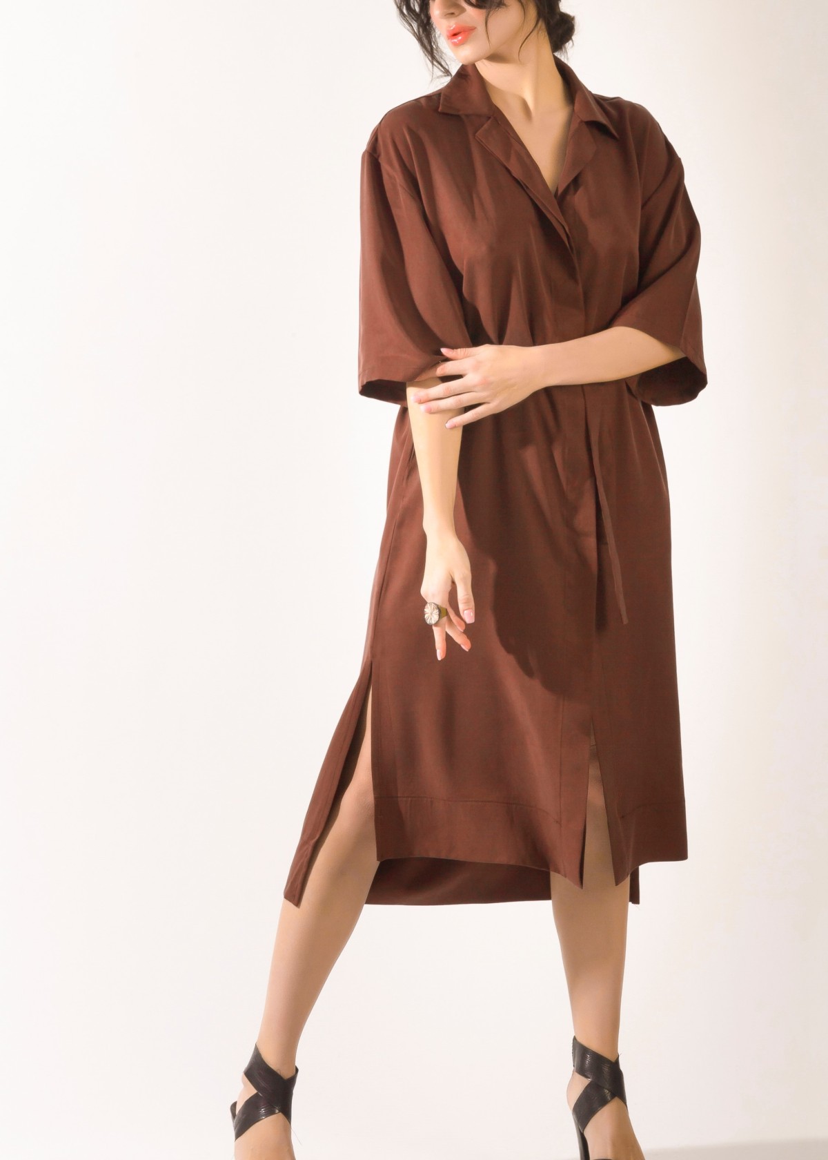 SIRENE EGEENNE dress  Melite BROWN